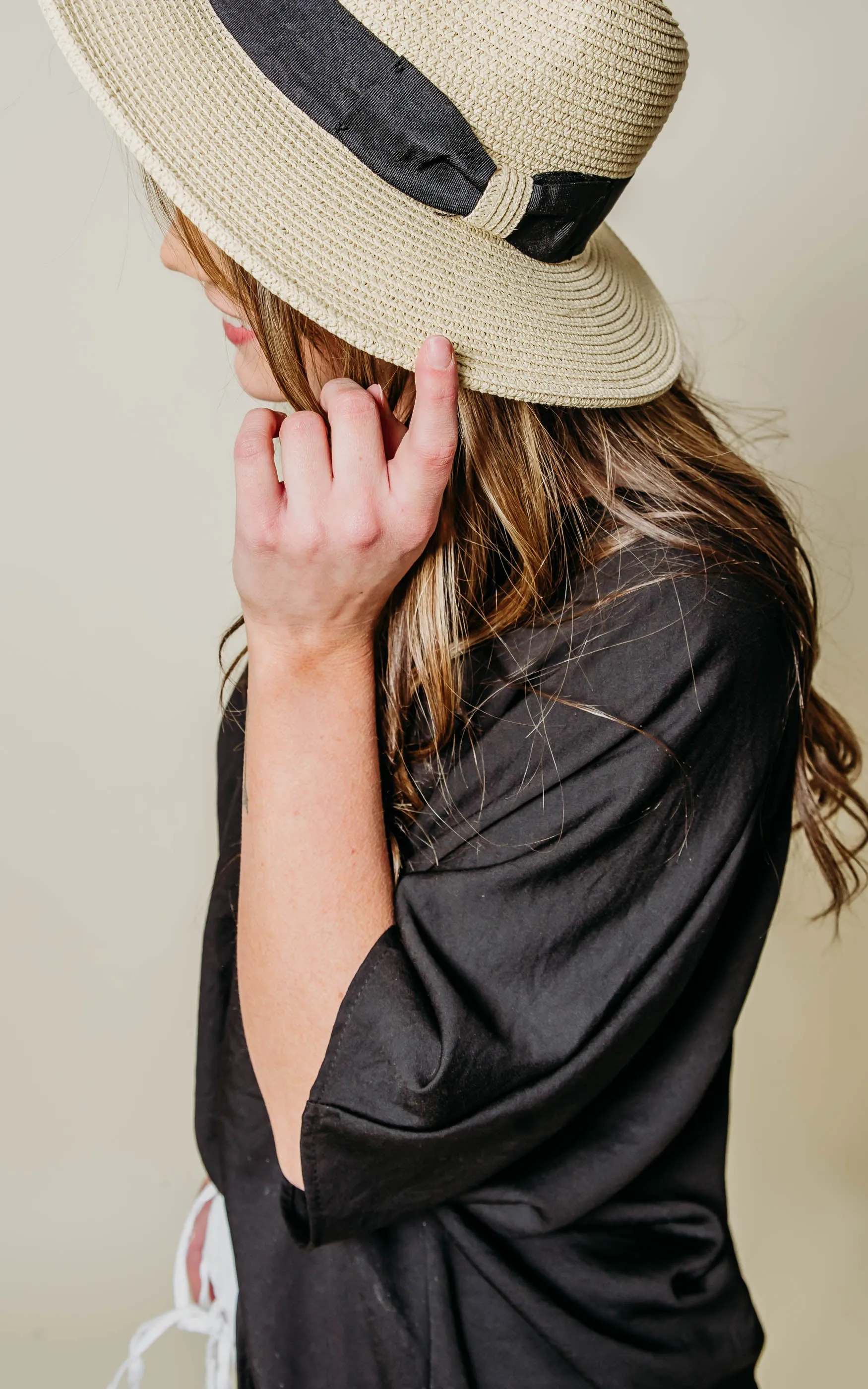 NATURAL WOVEN FEDORA HAT