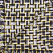 Navy/Mustard Yellow Basket Weave Scarf