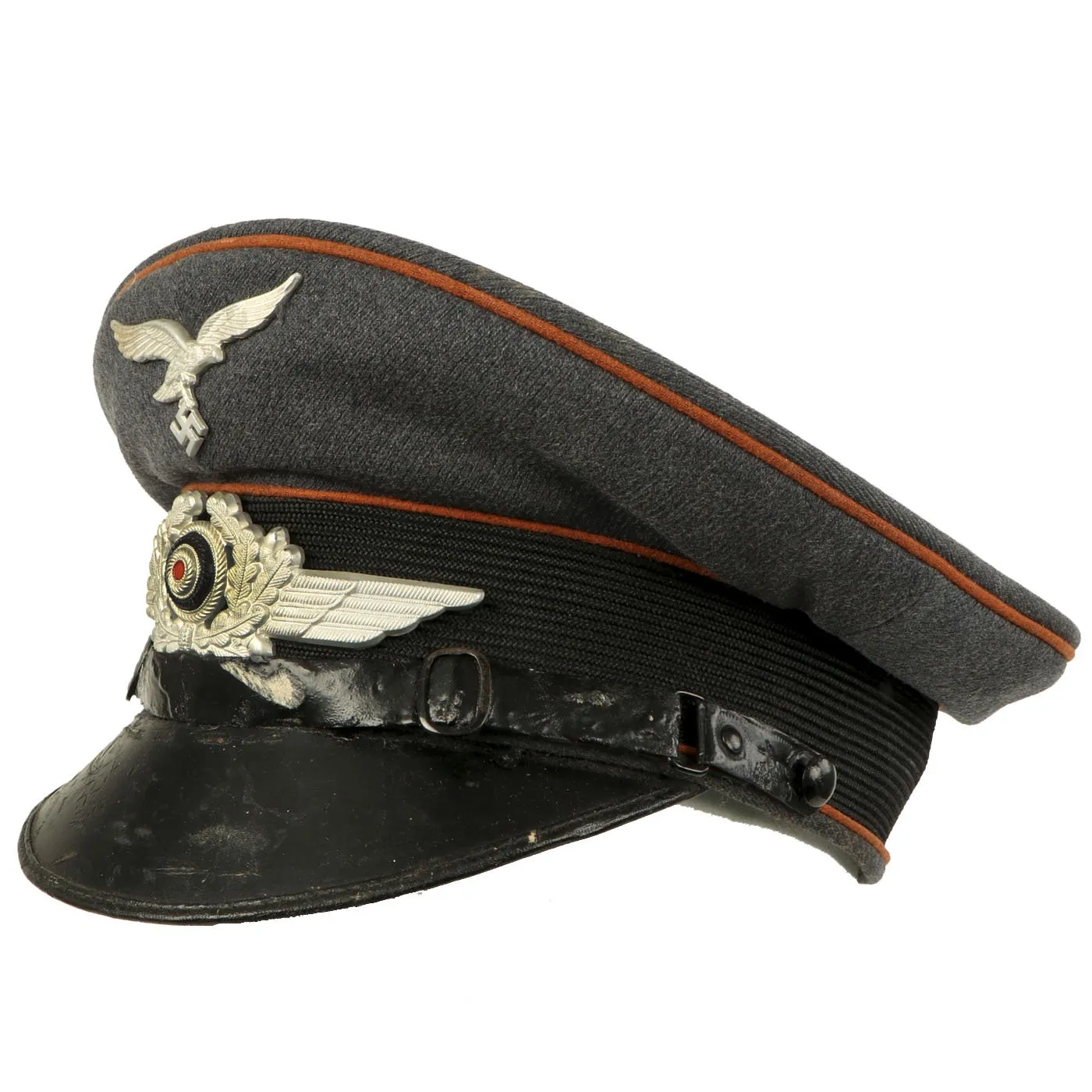 Original German WWII 1939 dated Luftwaffe Signals EM/NCO Visor Cap by Ostland - Size 57