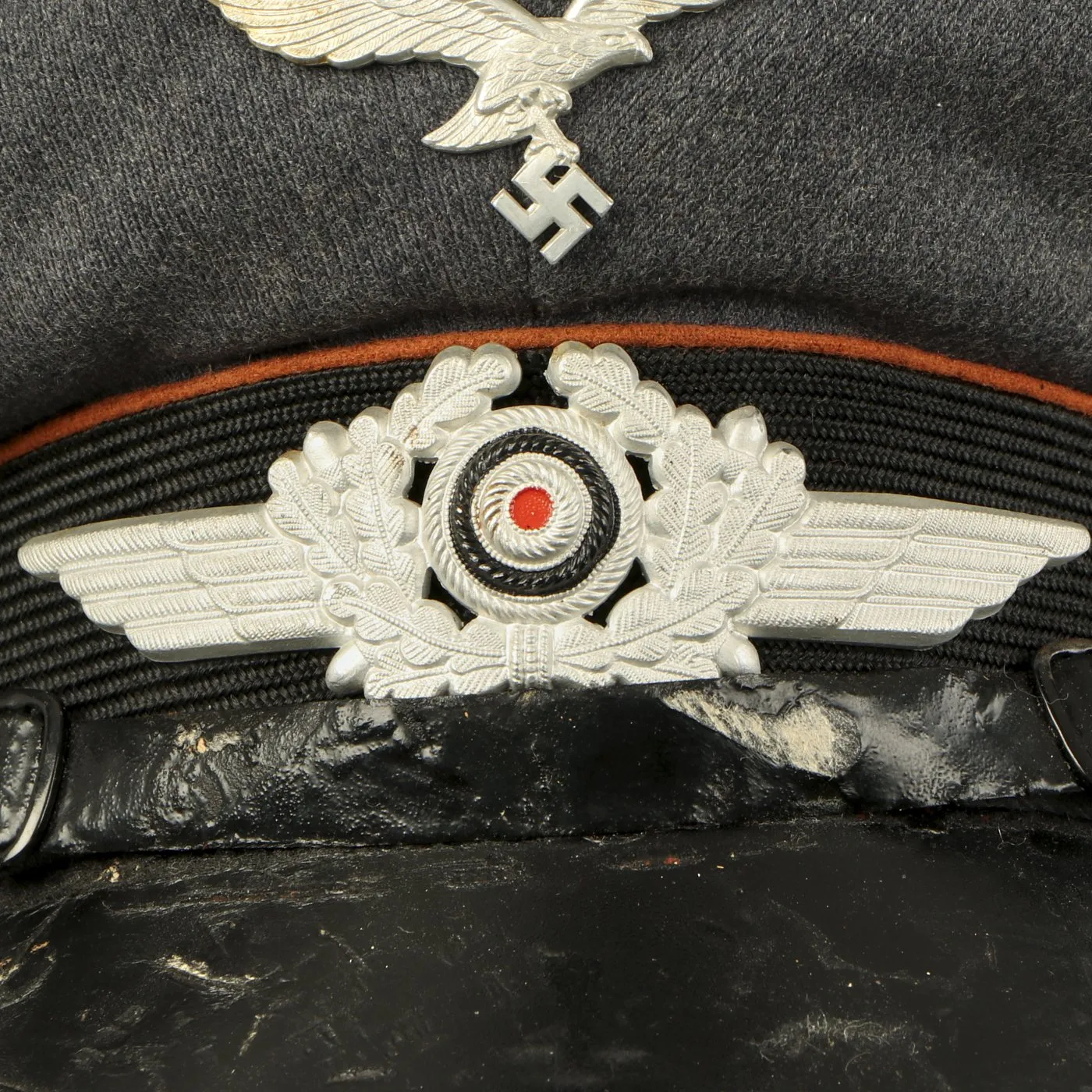 Original German WWII 1939 dated Luftwaffe Signals EM/NCO Visor Cap by Ostland - Size 57