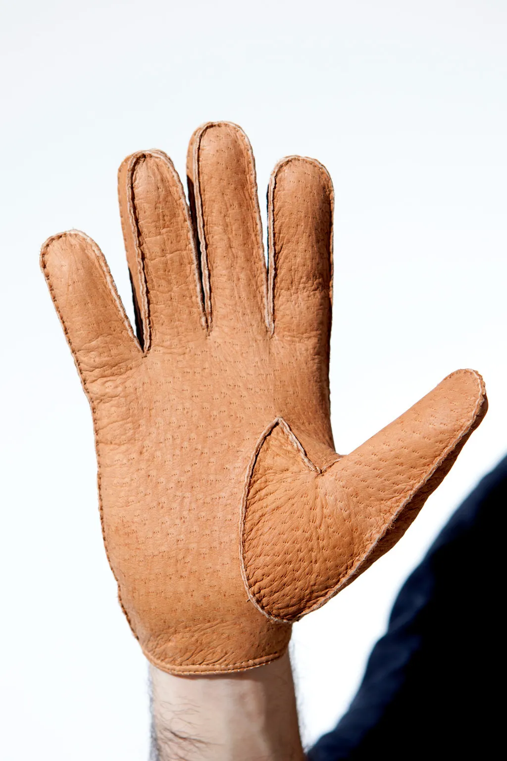 Peccary leather driving gloves for men