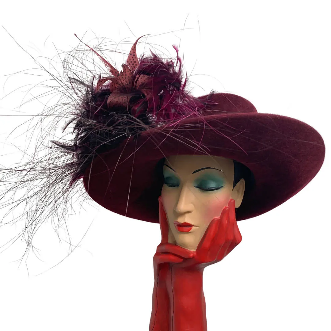 Philip Treacy Purple Wide Brim Hat