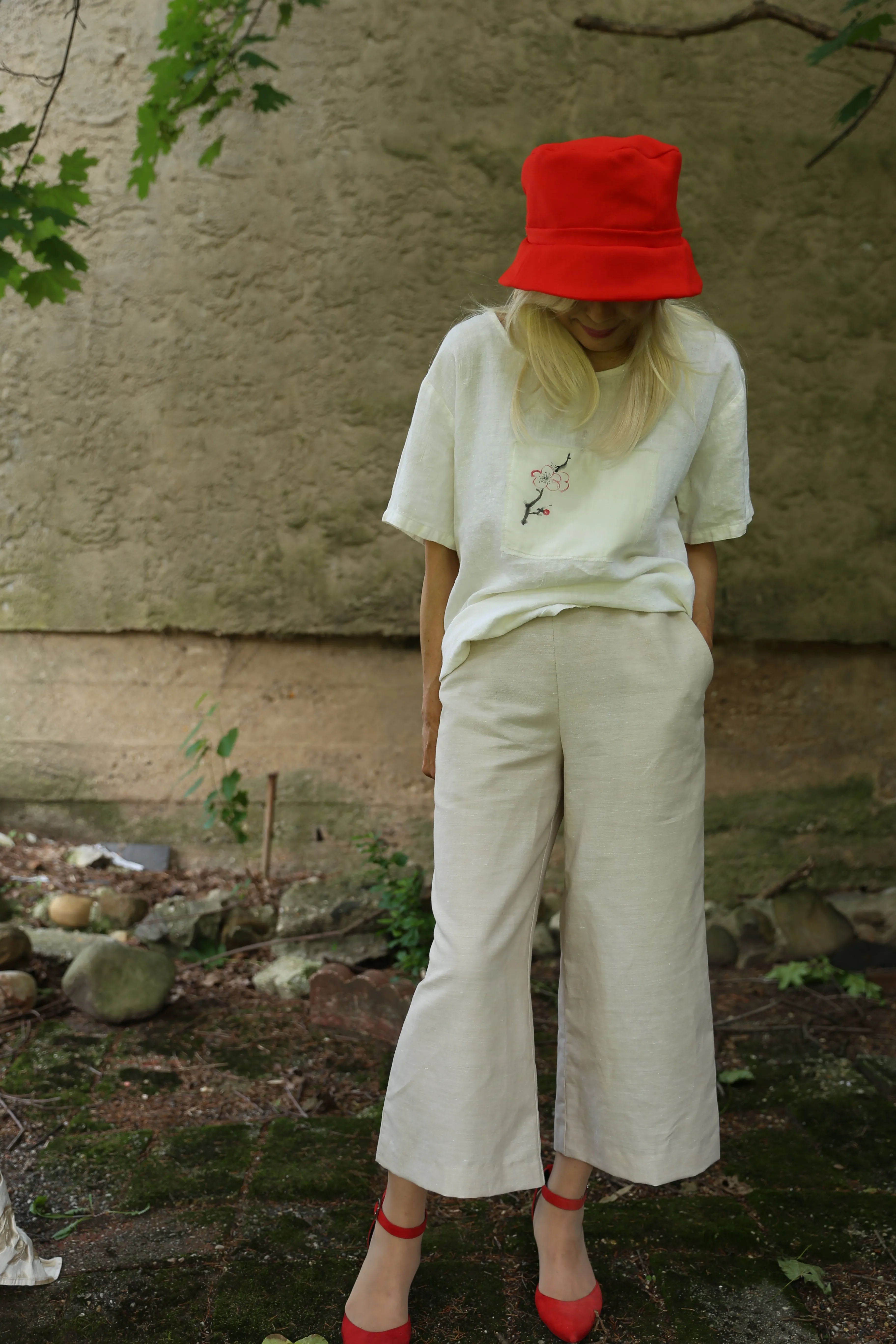 Red Linen Hat