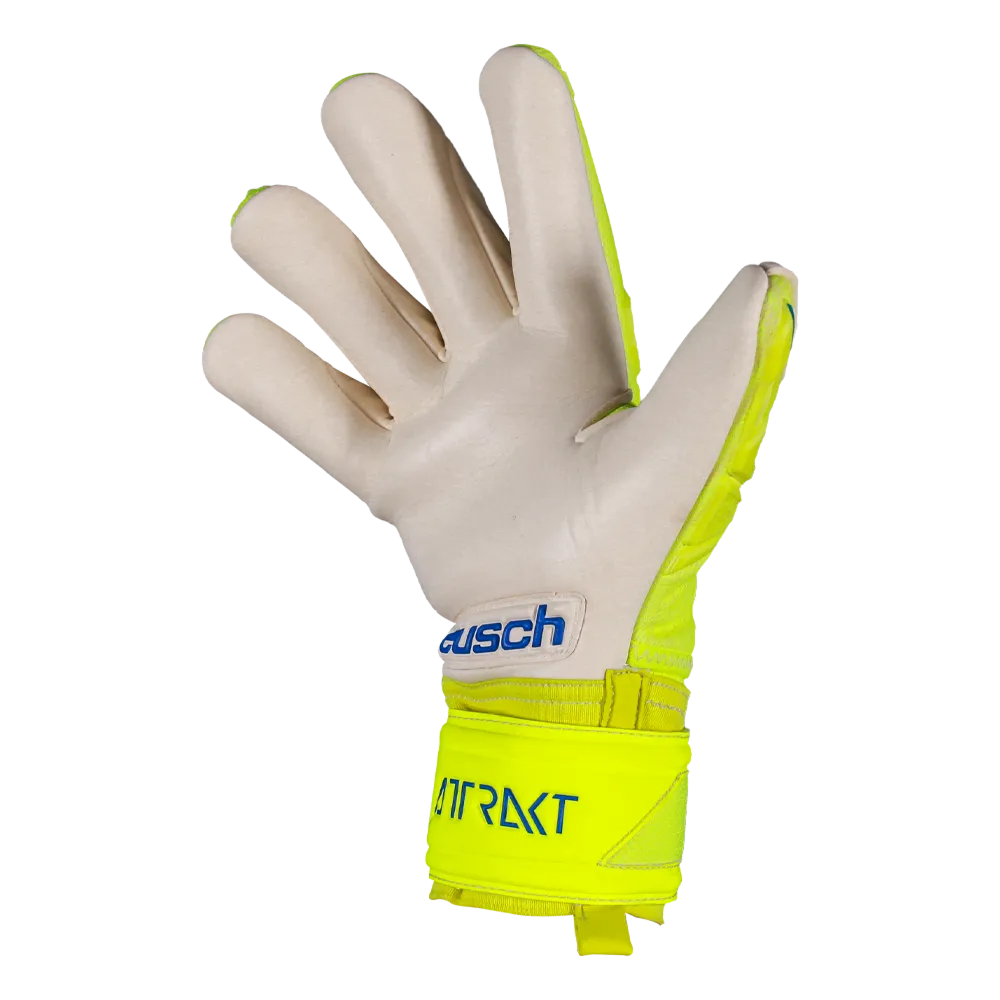 Reusch Attrakt Freegel Gold Finger Support GoalKeeper Gloves 5270130 Safety Yellow/ Black