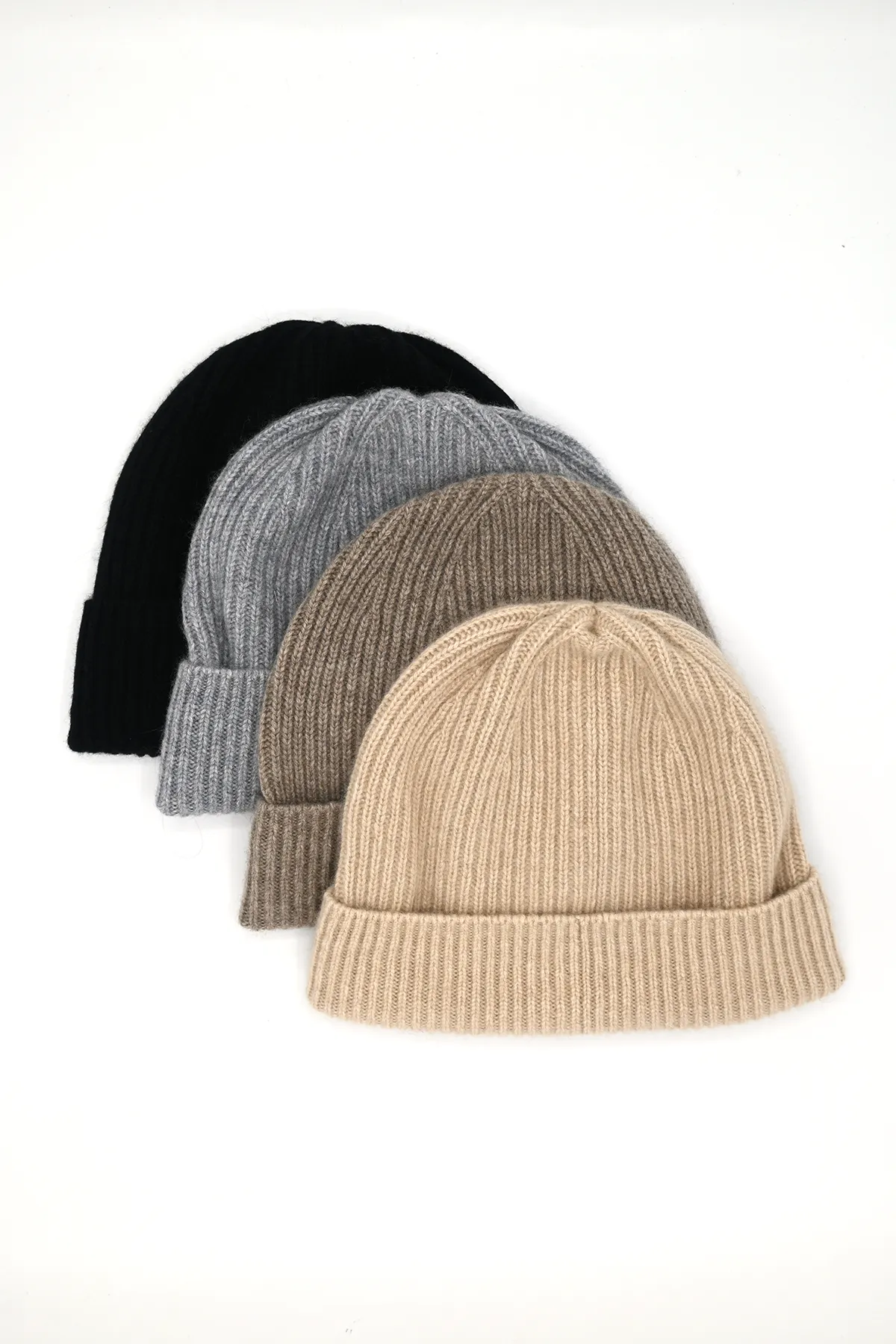 Ribbed Knit Cashmere Beanie