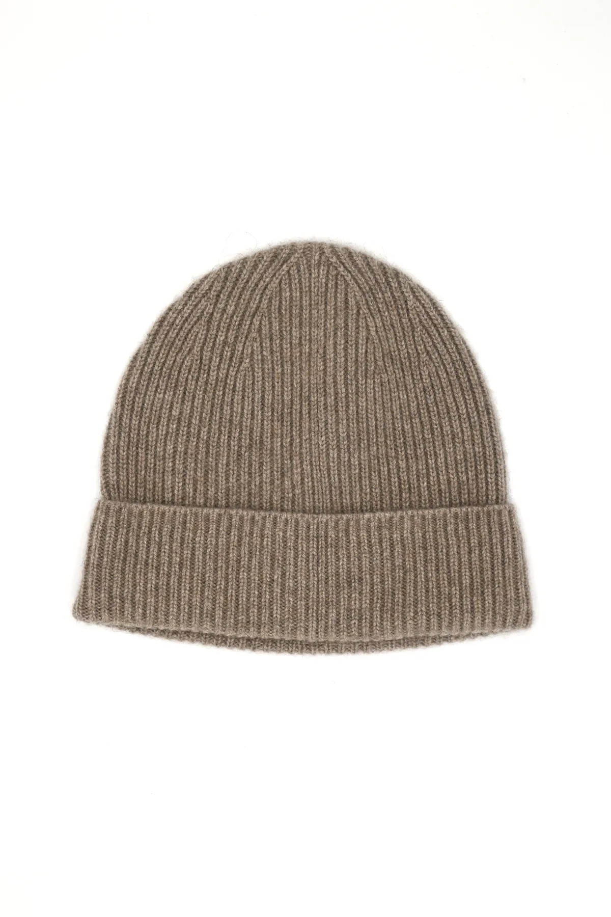 Ribbed Knit Cashmere Beanie