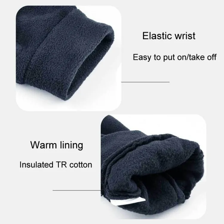 Rocker Fleece Winter Warm Anti-Slip Gloves Outdoor Riding Sports Gloves, Size: M(Navy)