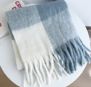 Scarf Women's Super Soft Warm Grey/White Rtgreyws