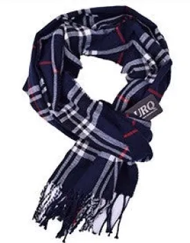 Scarfs - Men's Blue & White Plaid Scarfs