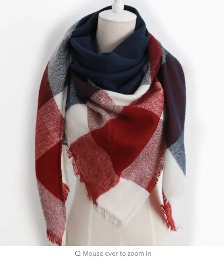 Scarfs - Plaid Red/Whit & Blue Scarf