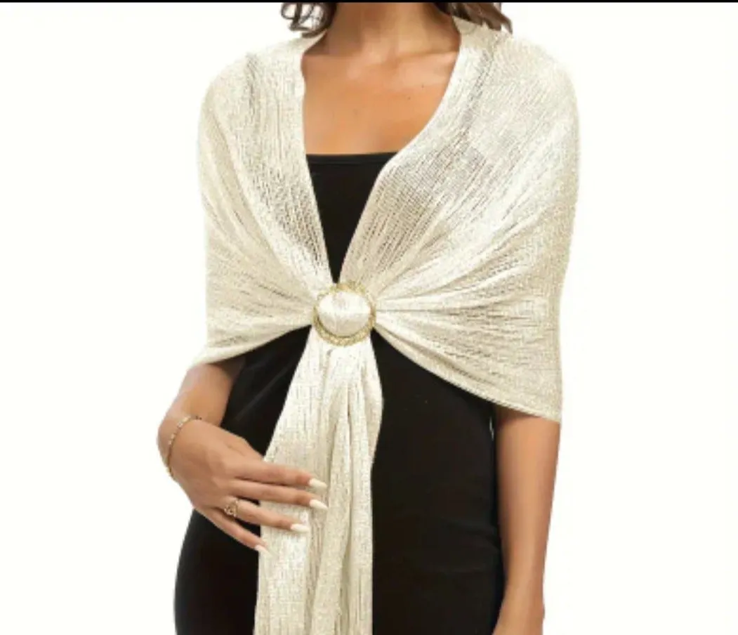 Shimmer wrap in gold or silver