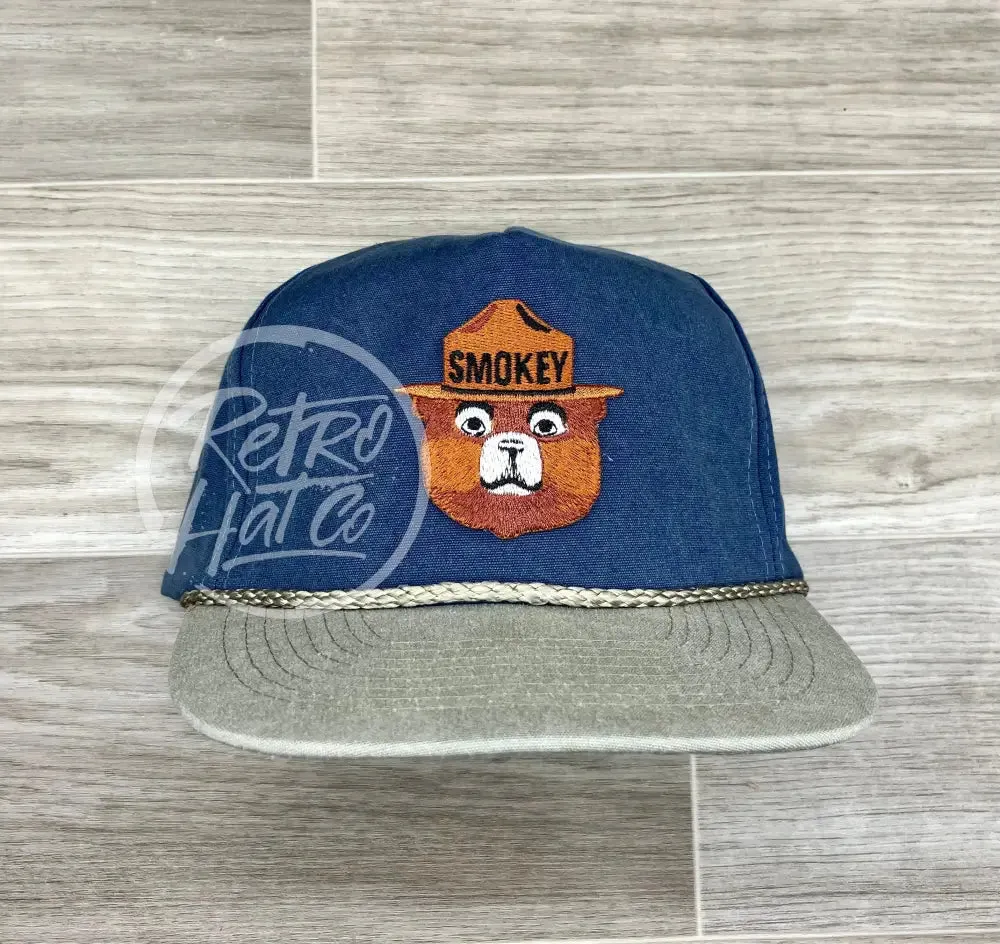 Smokey the Bear on Stonewashed Two-tone Retro Rope Hat