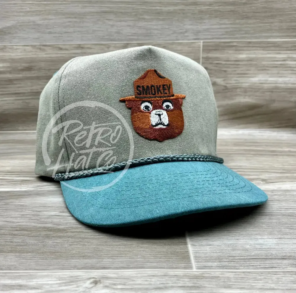 Smokey the Bear on Stonewashed Two-tone Retro Rope Hat