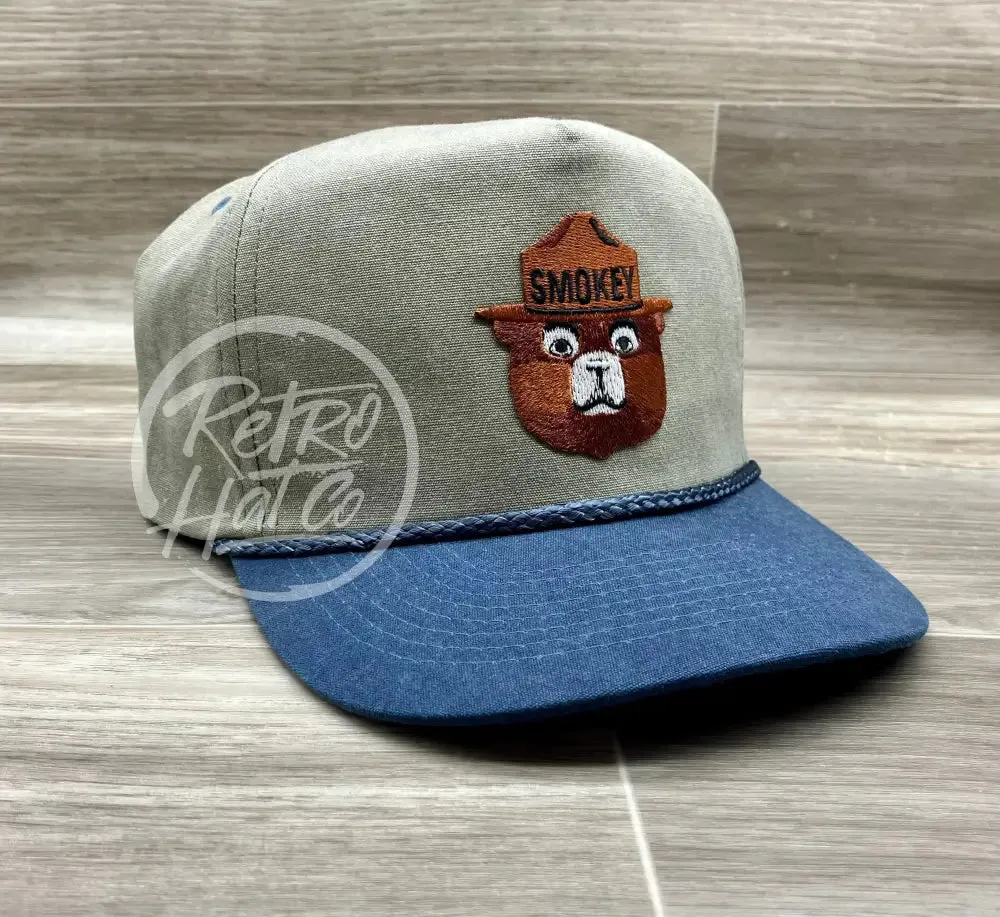 Smokey the Bear on Stonewashed Two-tone Retro Rope Hat