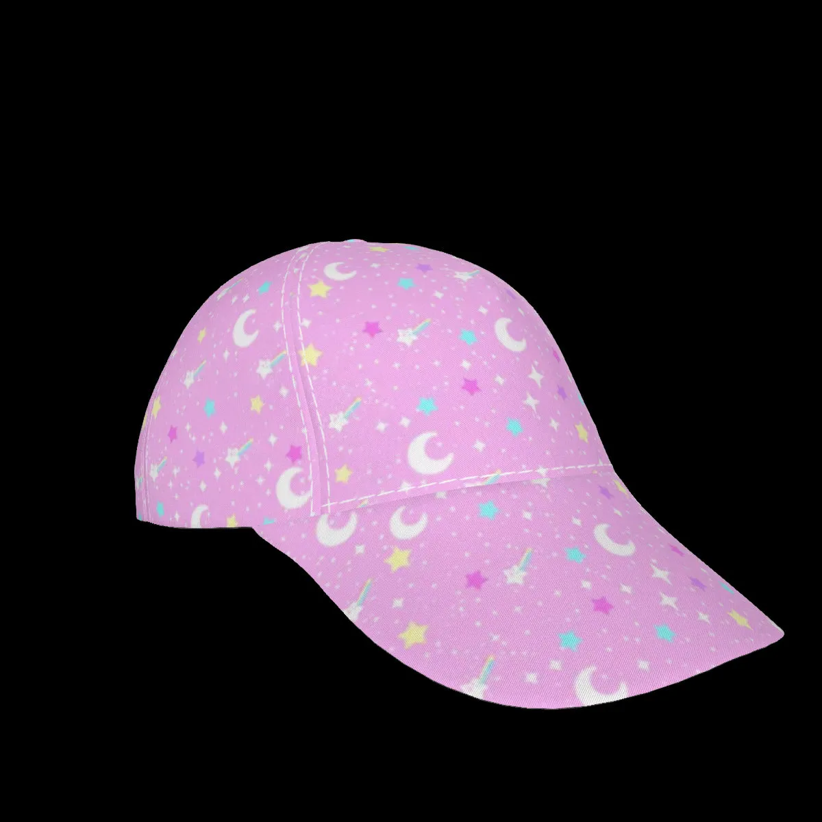 Starry Glitter Pink Peaked Cap