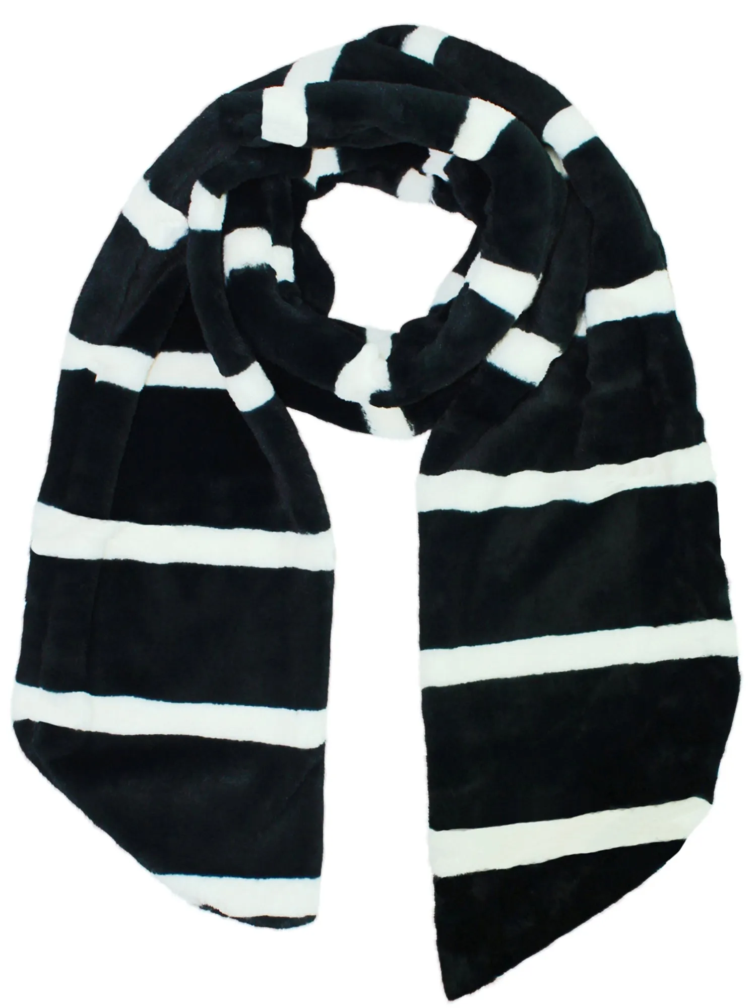 Striped Faux Fur Stole Scarf