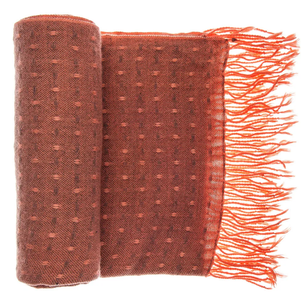 'Toasty' Warm Soft Premium Winter Scarf - Dot Pattern - Coral