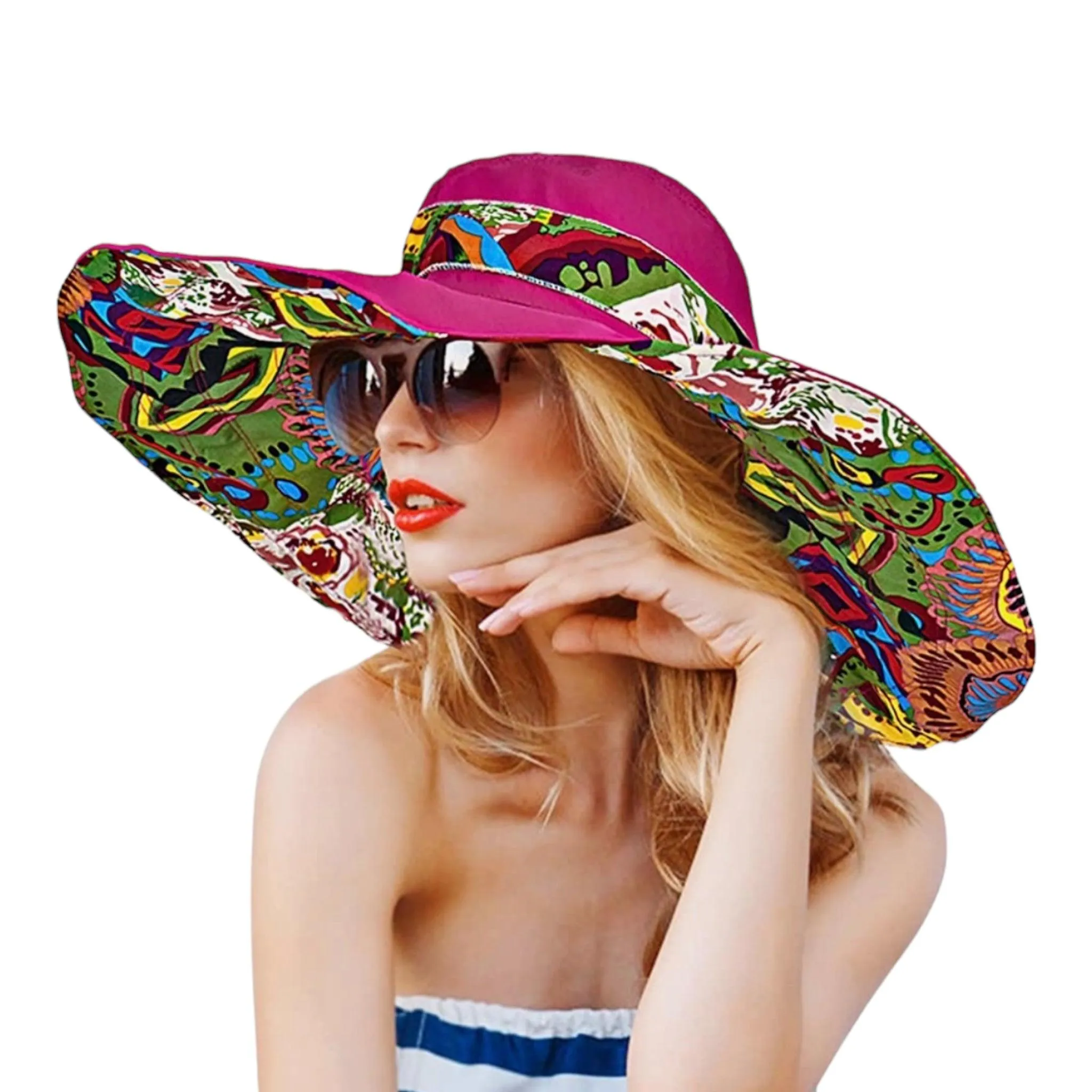 Tropical Wide Brim Fabric Panama Hat