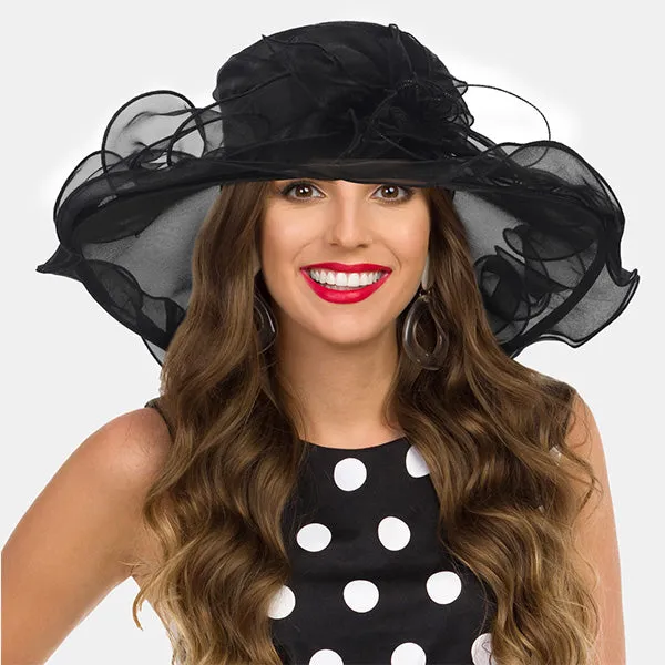 Two Tone Organza Church Derby Hat S032