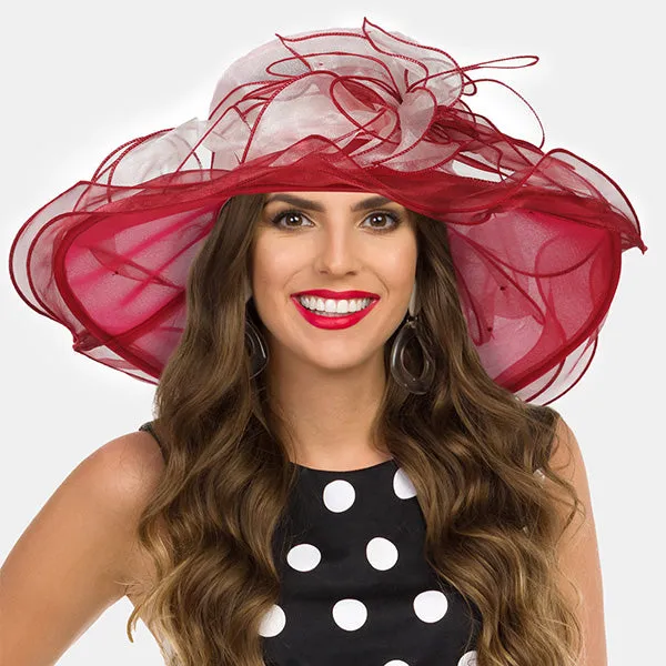 Two Tone Organza Church Derby Hat S032