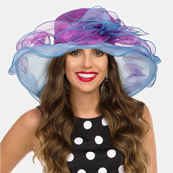 Two Tone Organza Church Derby Hat S032