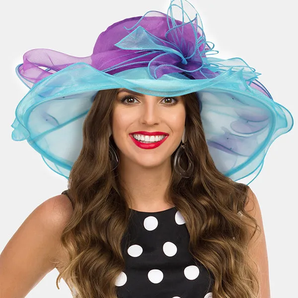 Two Tone Organza Church Derby Hat S032