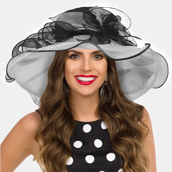 Two Tone Organza Church Derby Hat S032