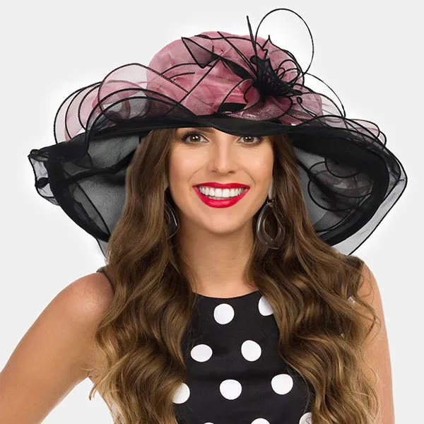 Two Tone Organza Church Derby Hat S032