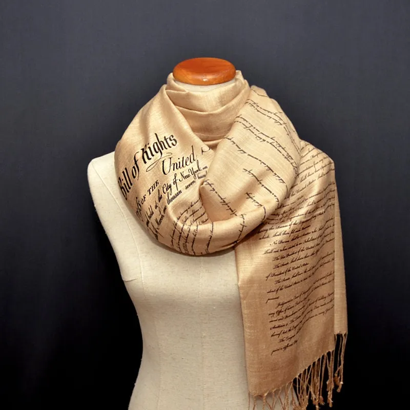 US Constitution and Bill of Rights scarf/ shawl, We the People, legislative executive judicial, ten amendments, personal freedoms and rights