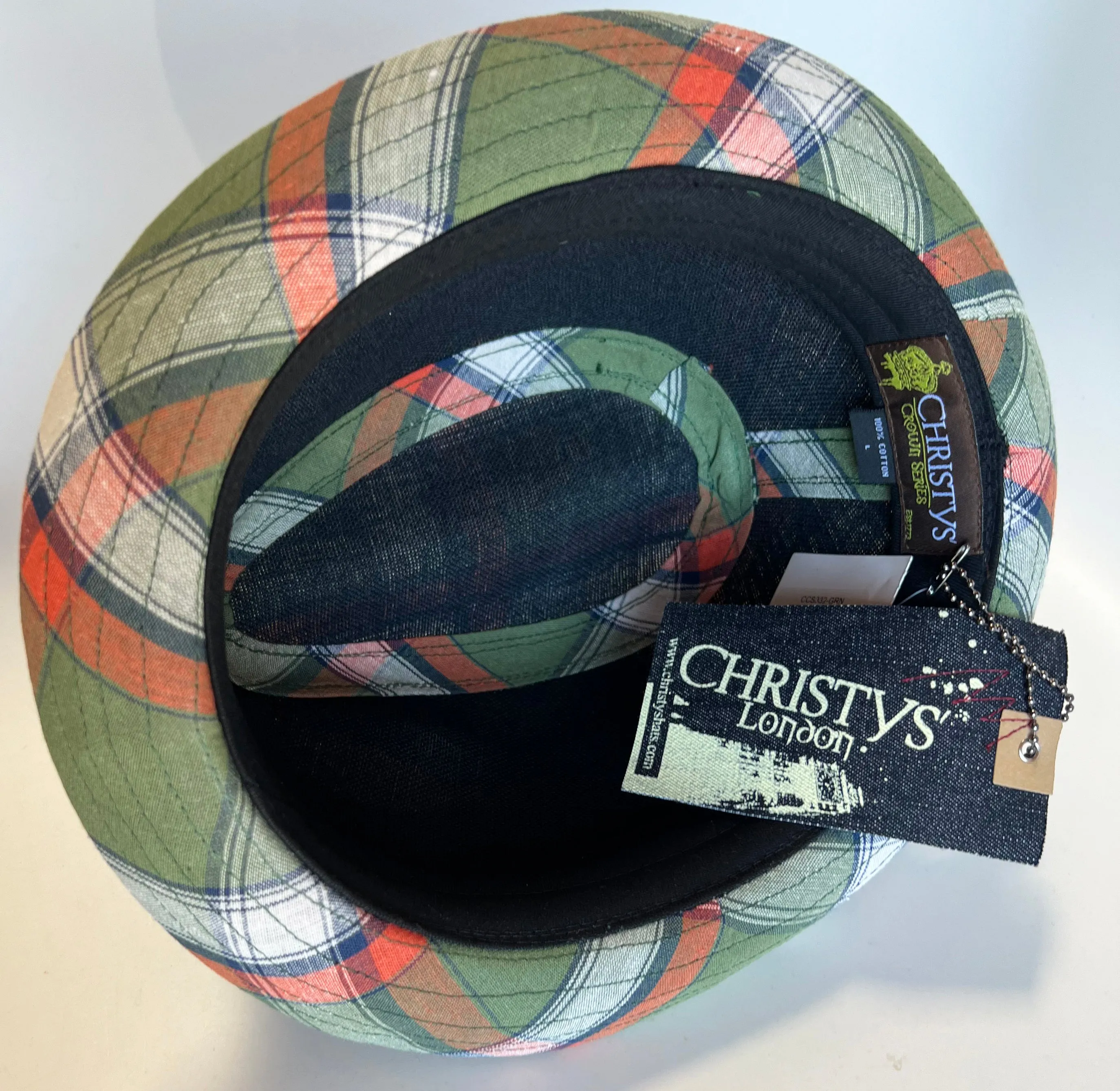 Vintage Christys Crown Cotton Plaid Snap Brim Fedora