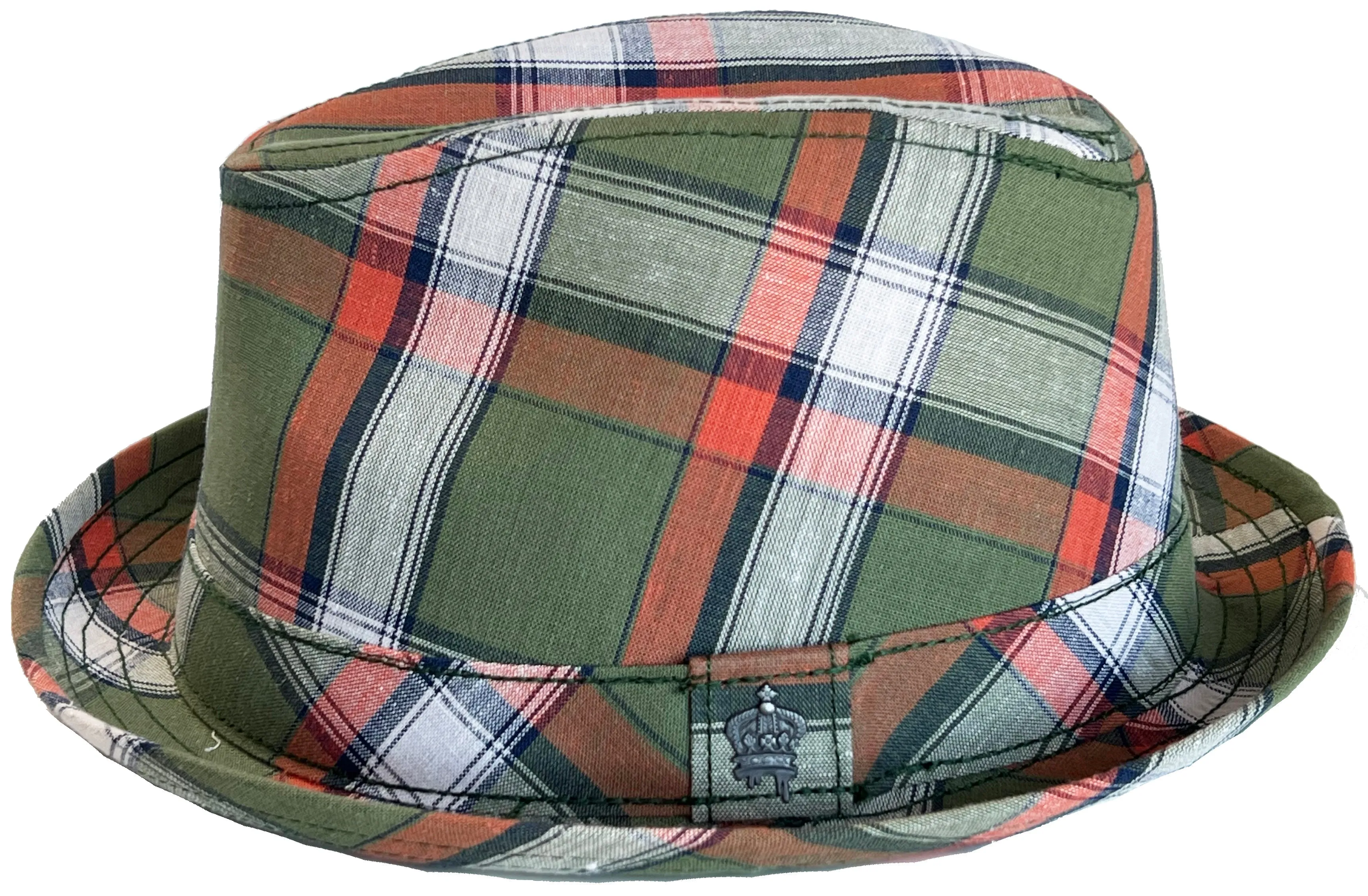 Vintage Christys Crown Cotton Plaid Snap Brim Fedora