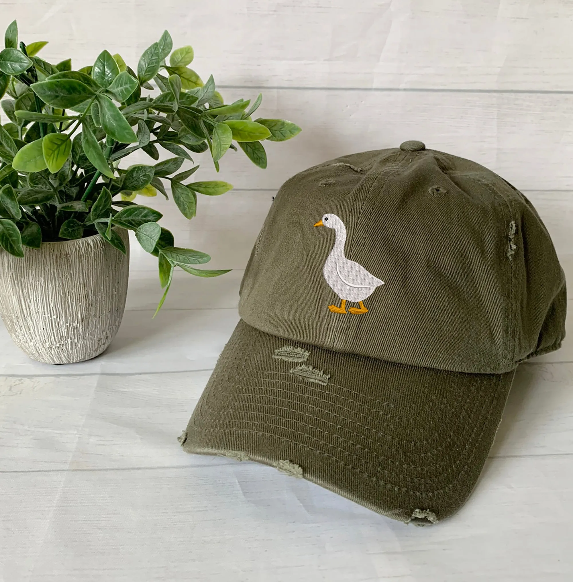 Vintage Embroidered Silly Goose Hat, Personalized Vintage Silly Goose Cap, Funny Hat, Animal Lover Silly Goose gift Hat, Add your name