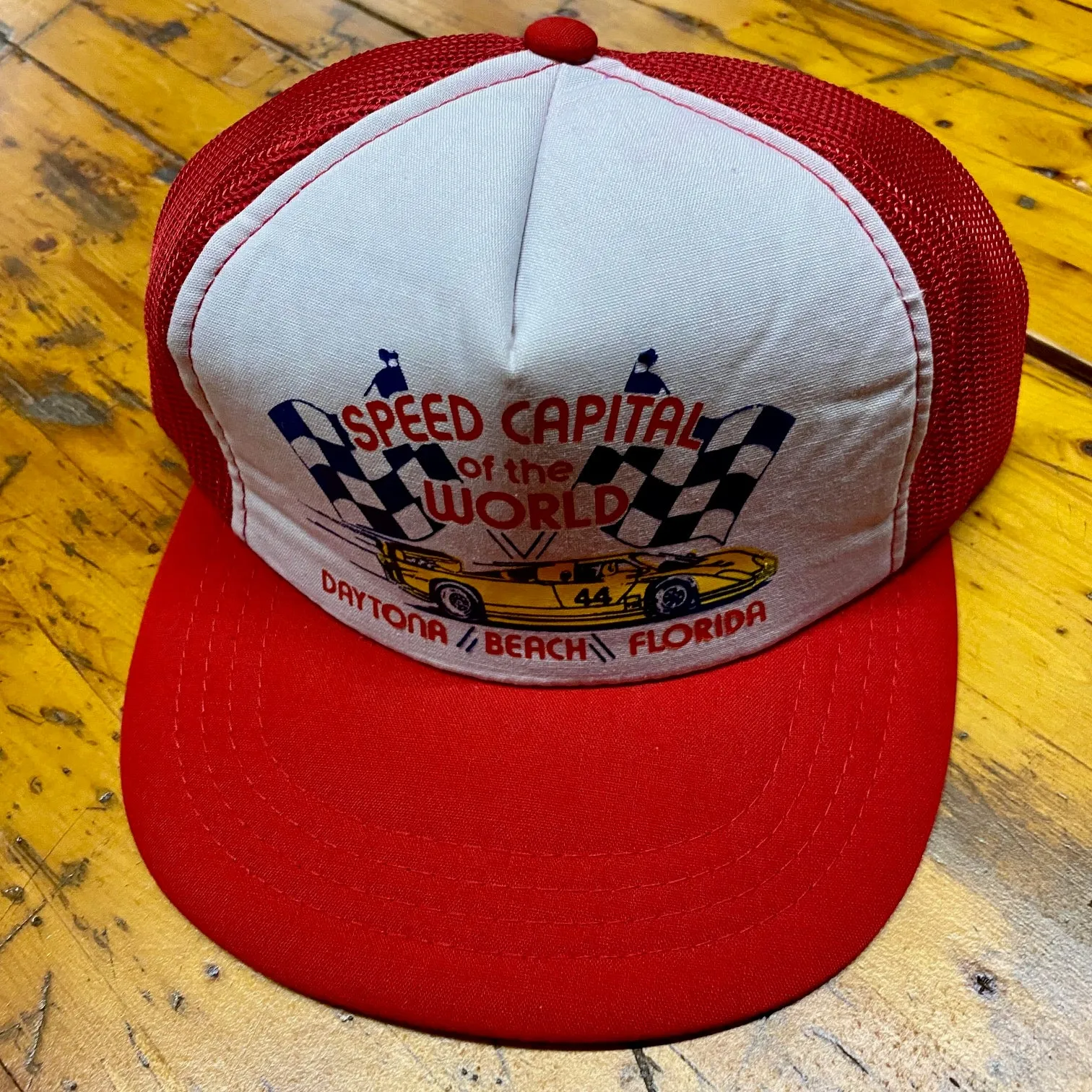 Vintage Speed Capital of the World Mesh Trucker Hat