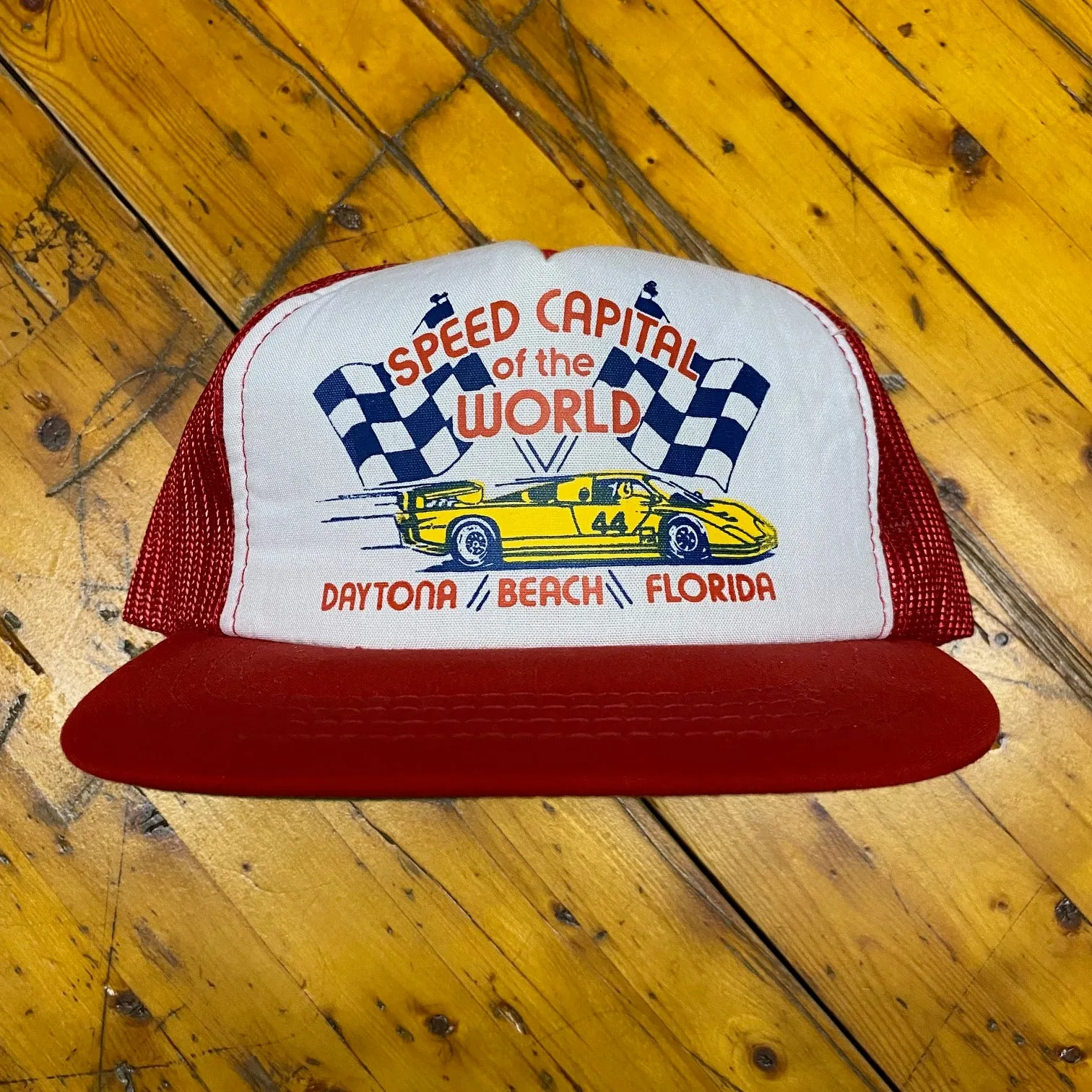 Vintage Speed Capital of the World Mesh Trucker Hat