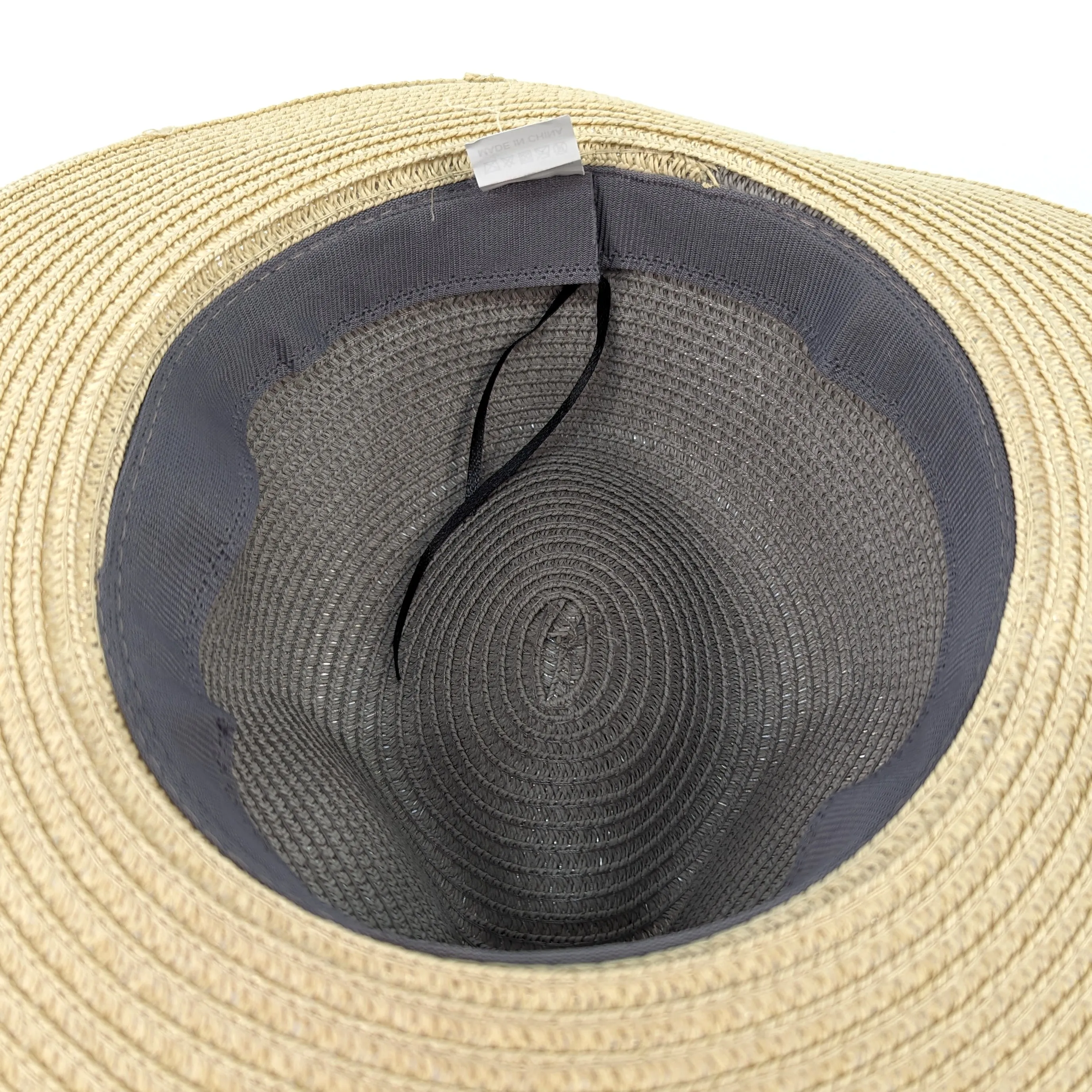 Vintage Two Tone Panama Foldable Hat - Silver Grey