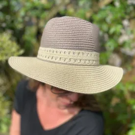 Vintage Two Tone Panama Foldable Hat - Silver Grey