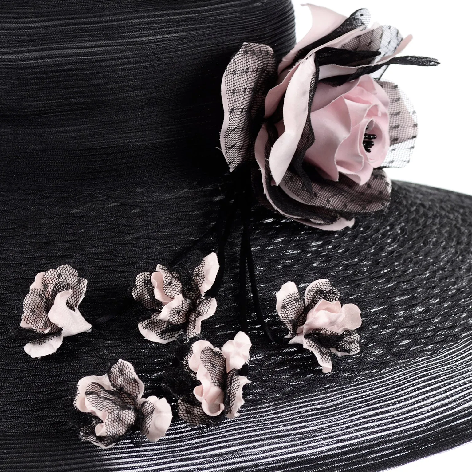 Vintage Wide Brim Black Hat from Frank Olive for Neiman Marcus