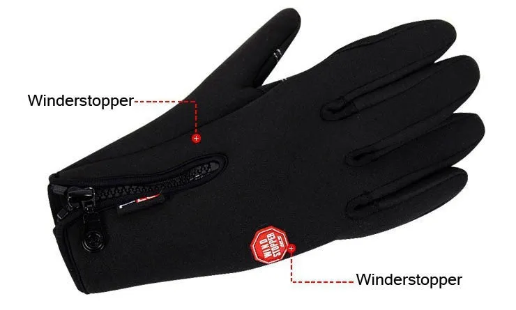 Winter sport windstopper waterproof ski gloves black -30 warm riding glove Motorcycle gloves