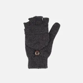 Womens Merino Wool Fingerless Gloves - Anthracite