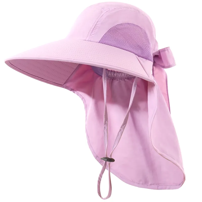 Women's Nylon UPF Protection Sun Hat - Fishing Bucket Hat with Neck Flap