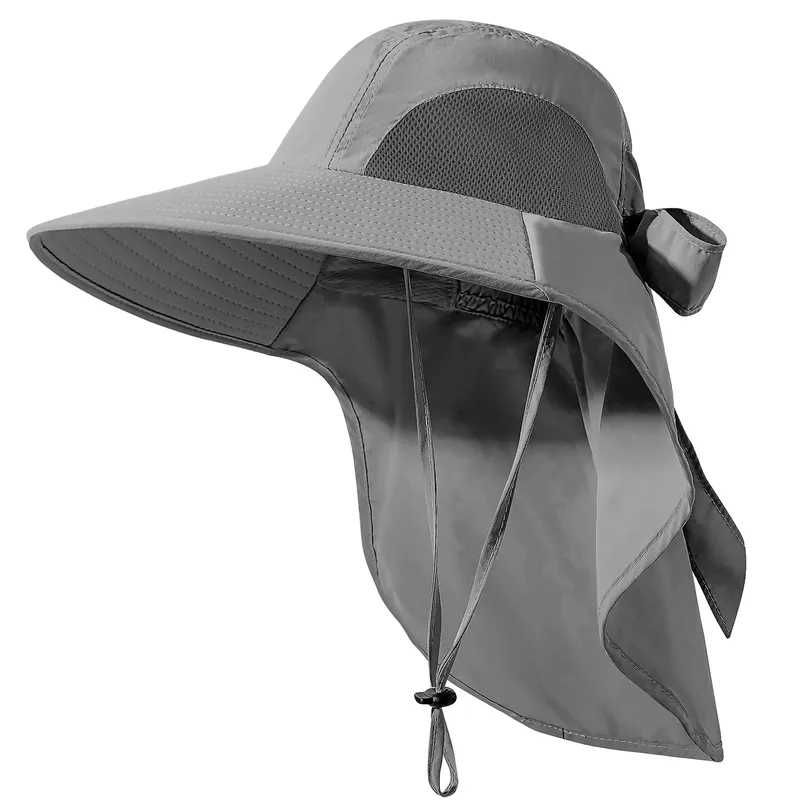 Women's Nylon UPF Protection Sun Hat - Fishing Bucket Hat with Neck Flap