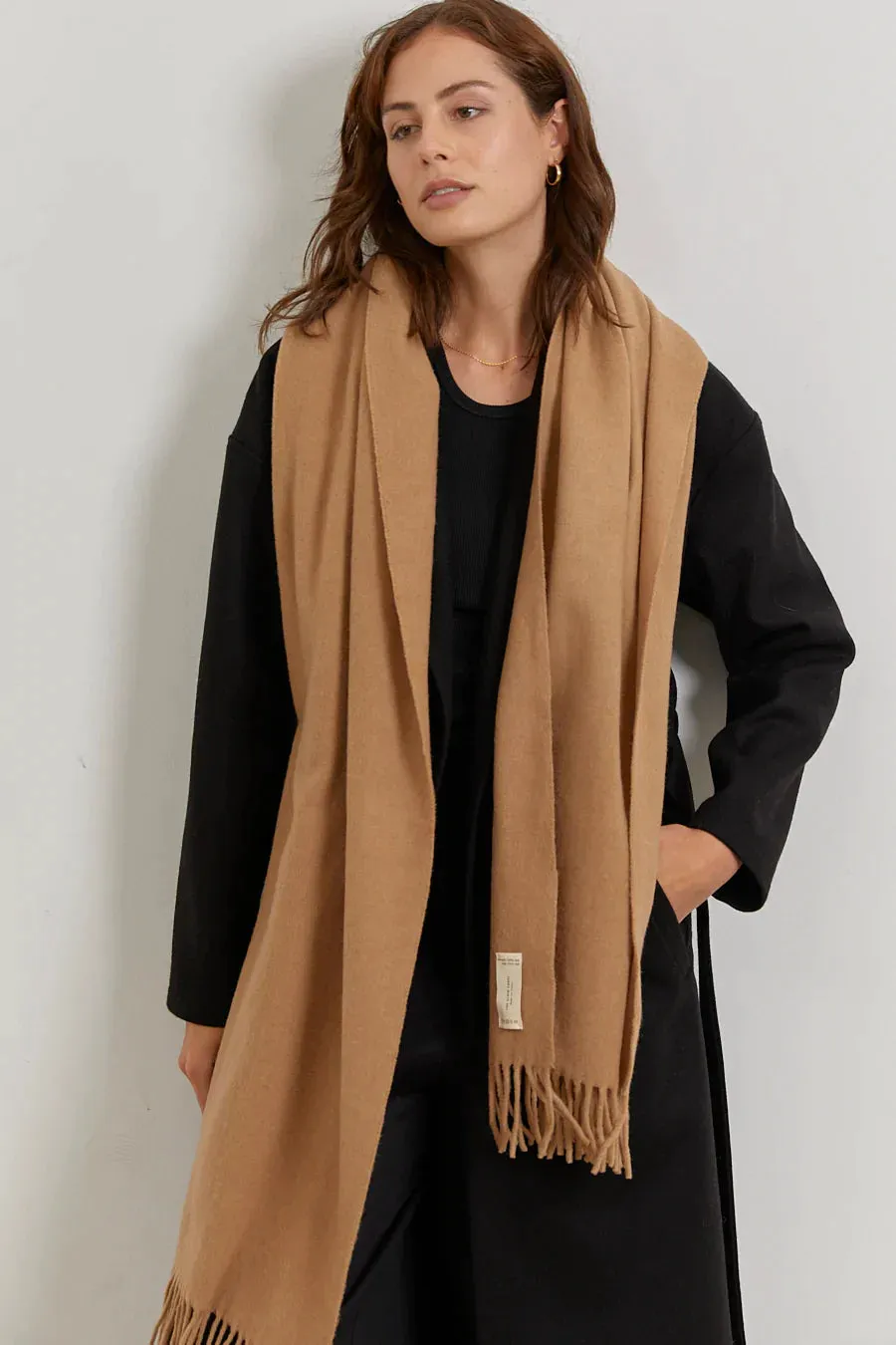 woven scarf - camel